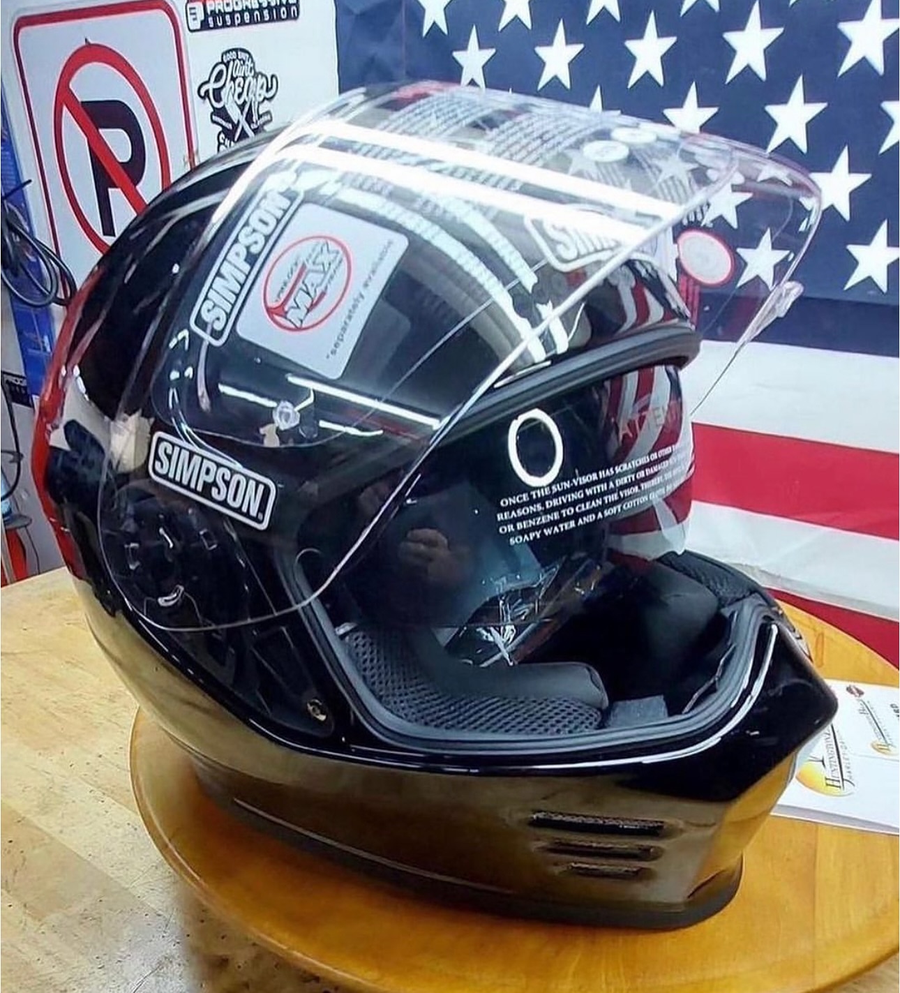 Simpson Ghost Bandit Helmet with Cardo Packtalk Edge Bluetooth System - Image 2
